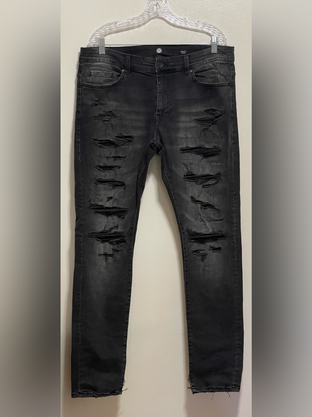 Jordan Craig Black Distressed Skinny Jeans
